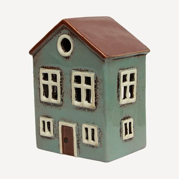 Alsace Tea Light - Light Blue House - The Flower Crate