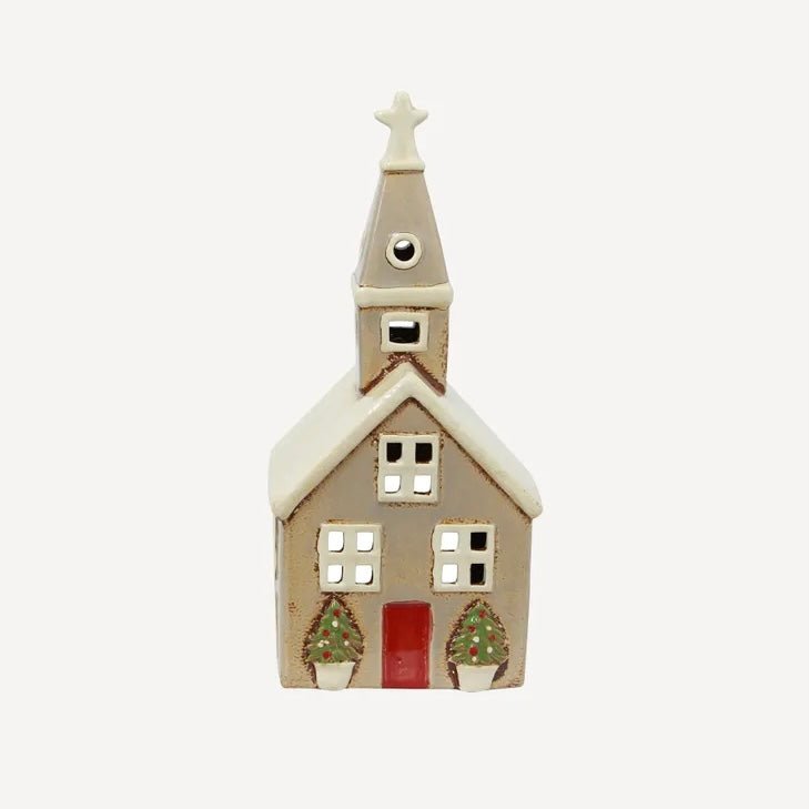 Alsace Tea Light - Stone Christmas Church - The Flower Crate