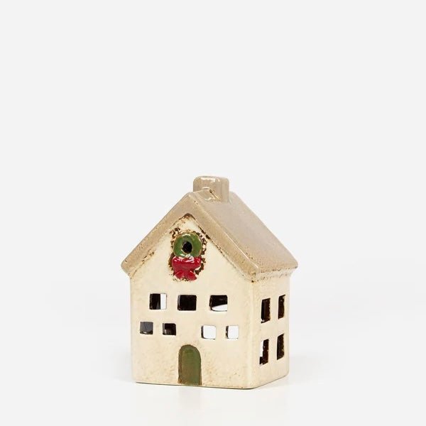 Alsace Tea Light - Stone Christmas Villa - The Flower Crate