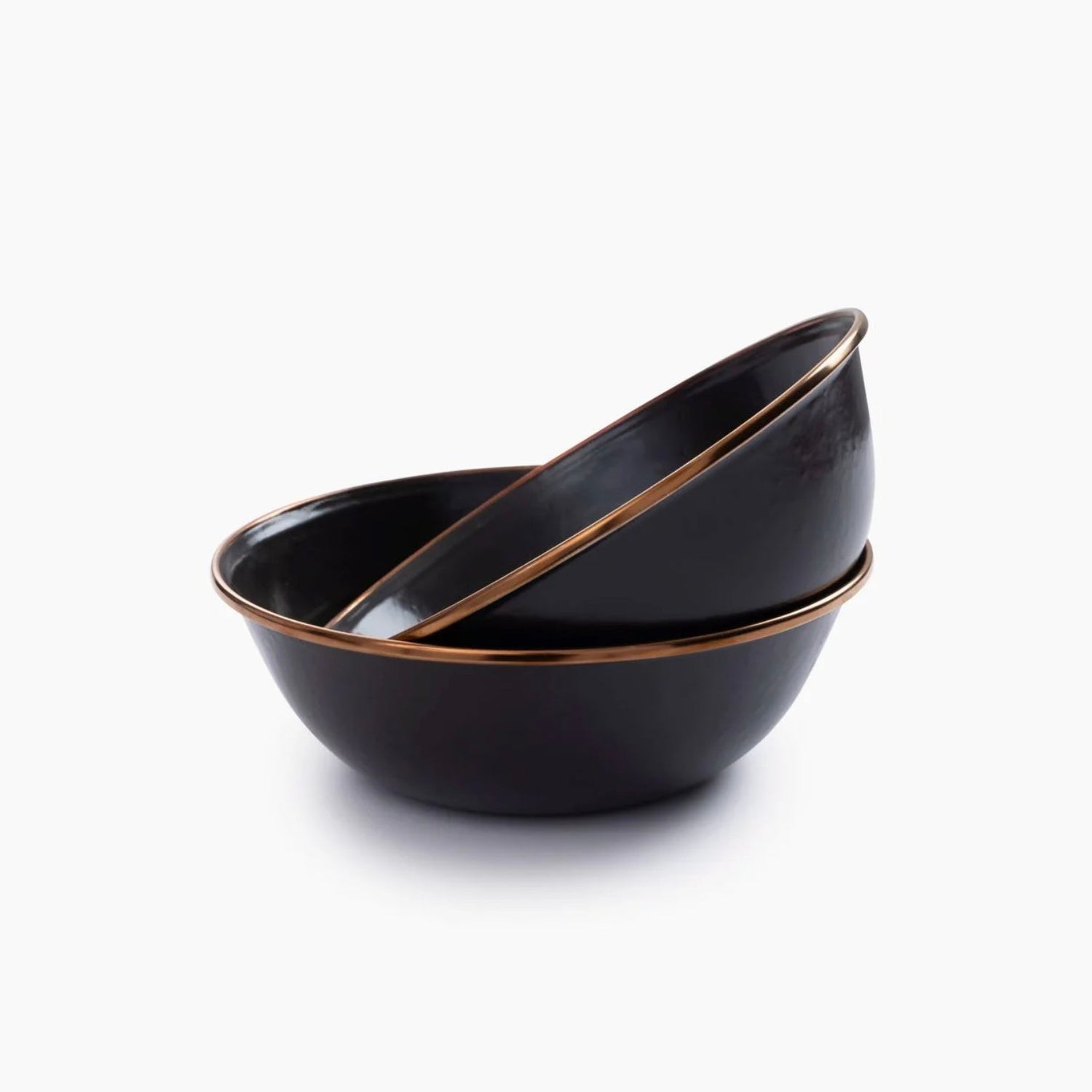 Barebones - Enamel Bowl, set of 2 - Charcoal - The Flower Crate