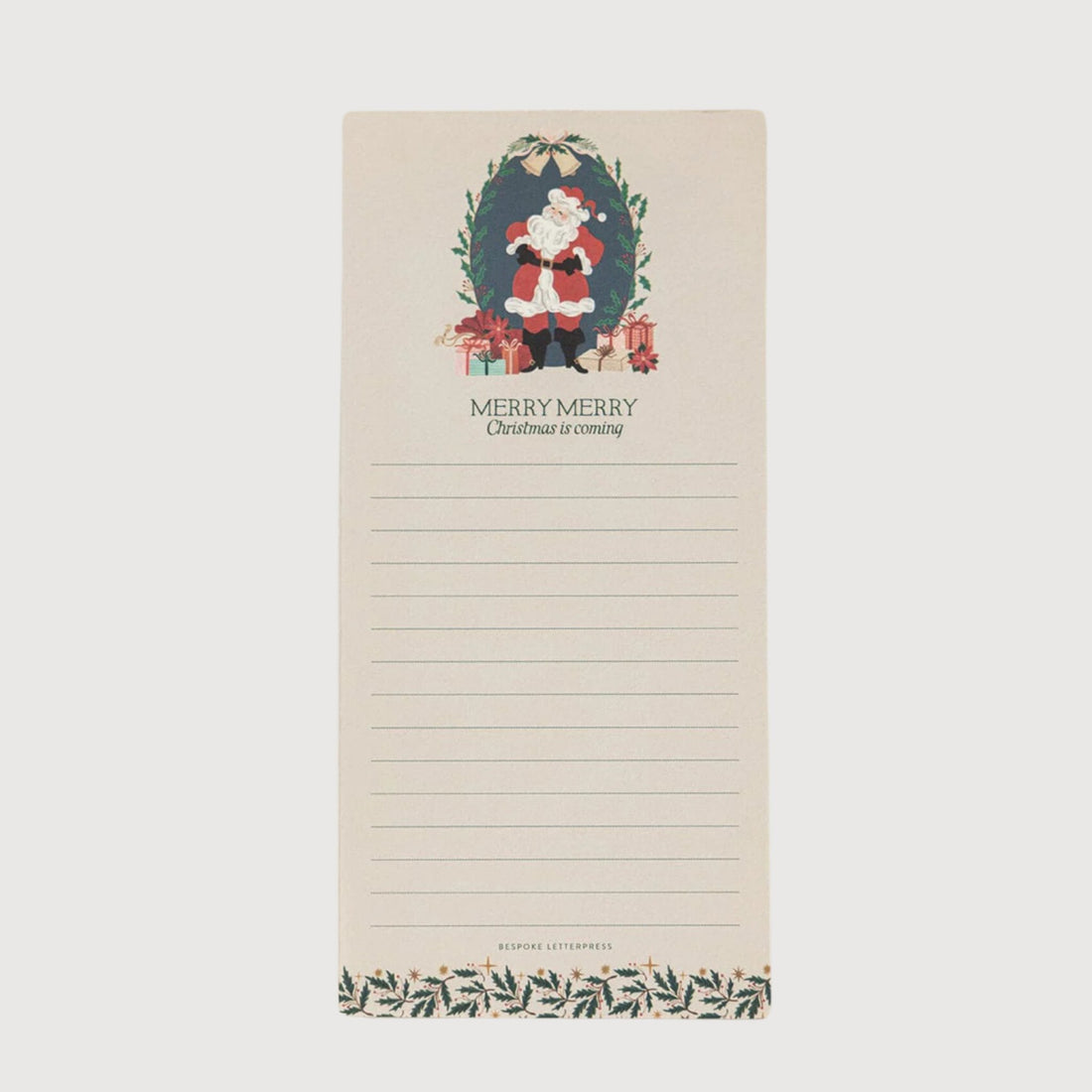 Bespoke Letterpress - Christmas Shopping List, Christmas Is Coming - The Flower Crate