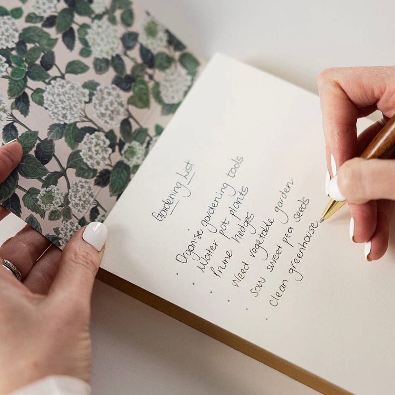 Bespoke Letterpress - Notepad Jotter, Hydrangea - The Flower Crate