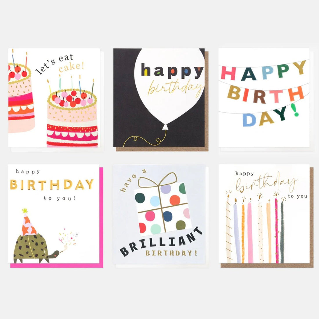 Birthday Cards Pack of 6 - The Flower Crate