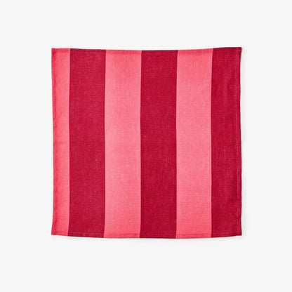 Bonnie &amp; Neil - Big Stripe Cerise Napkin - The Flower Crate