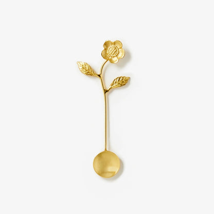 Bonnie &amp; Neil - Brass Wild Flower Teaspoon - The Flower Crate