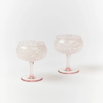 Bonnie &amp; Neil Dots Pink Coupes ( Set of 2) - The Flower Crate