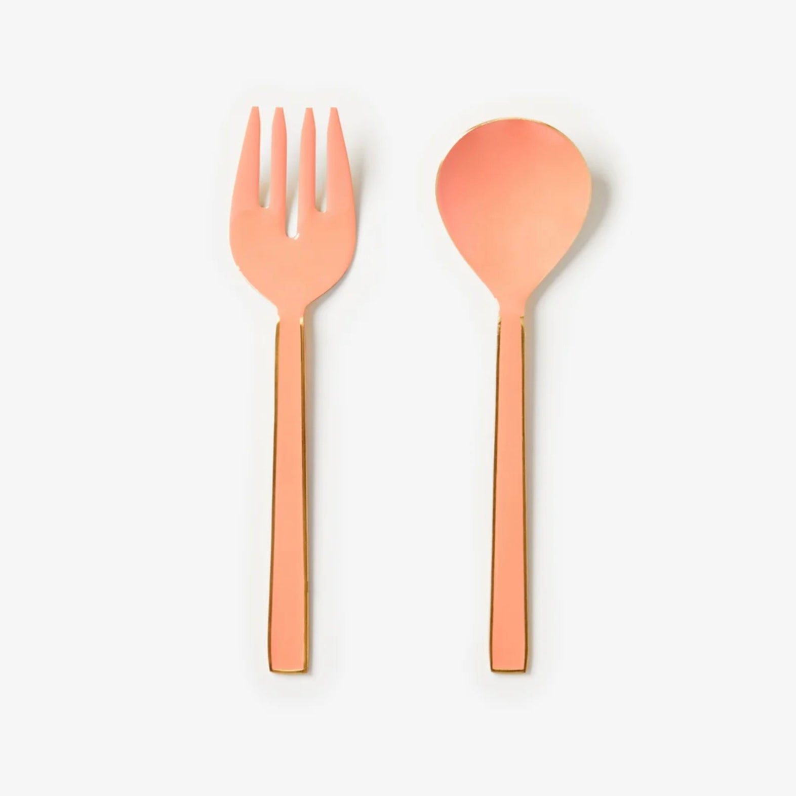 Bonnie &amp; Neil - Enamel &amp; Brass Salad Servers, Peach - The Flower Crate