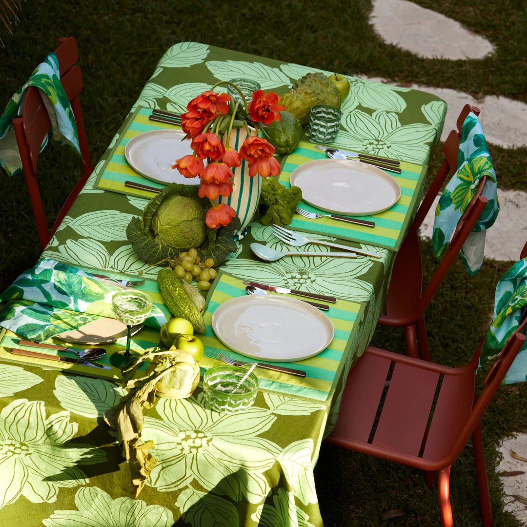 Bonnie &amp; Neil - Margot Tablecloth, Green - The Flower Crate