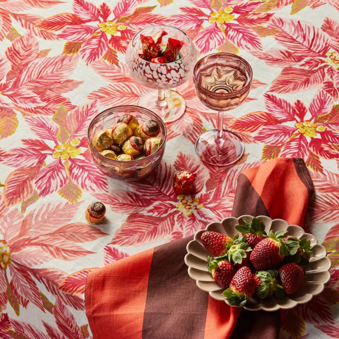 Bonnie &amp; Neil - Poinsettia Red Tablecloth - The Flower Crate