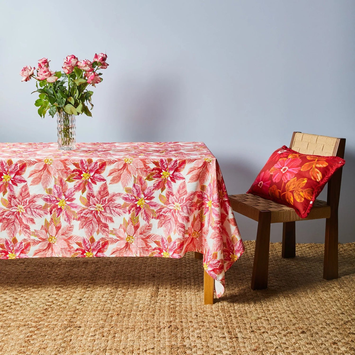 Bonnie &amp; Neil - Poinsettia Red Tablecloth - The Flower Crate