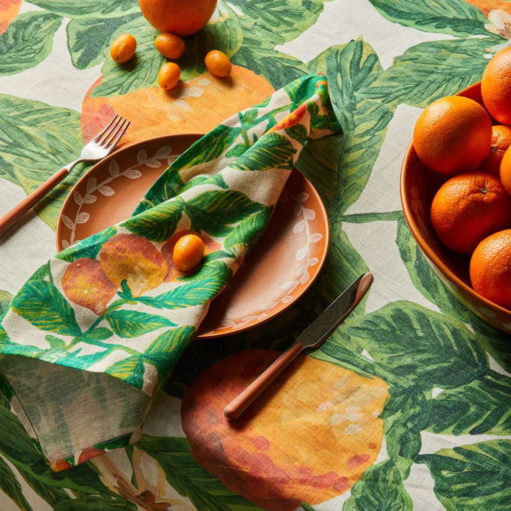 Bonnie &amp; Neil - Tangelo Tablecloth - The Flower Crate