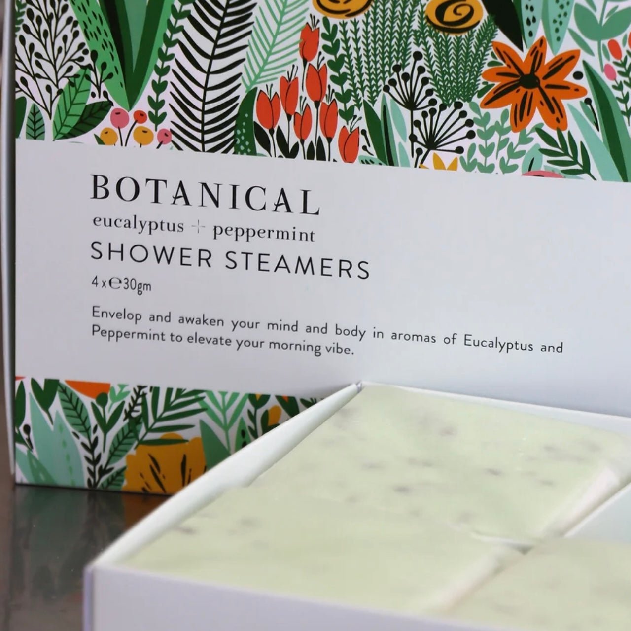 Botanical - Shower Steamers 4 Pack, Eucalyptus + Peppermint - The Flower Crate