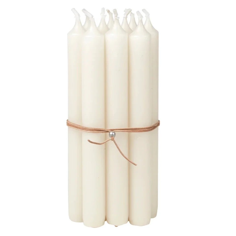 Broste - 10 Overdipped Candles, Antique White - The Flower Crate