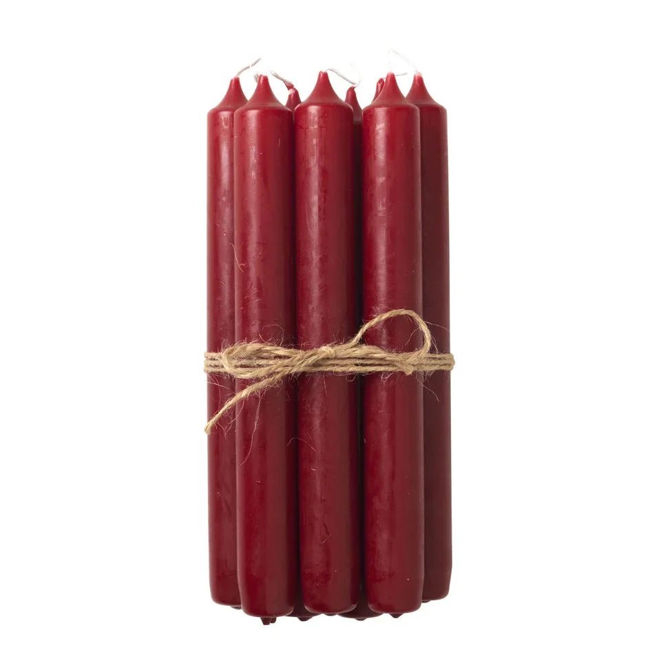 Broste - 10 Overdipped Candles, Burgundy - The Flower Crate