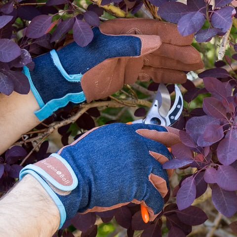 Burgon &amp; Ball Glove - Dig the Glove, Denim - The Flower Crate