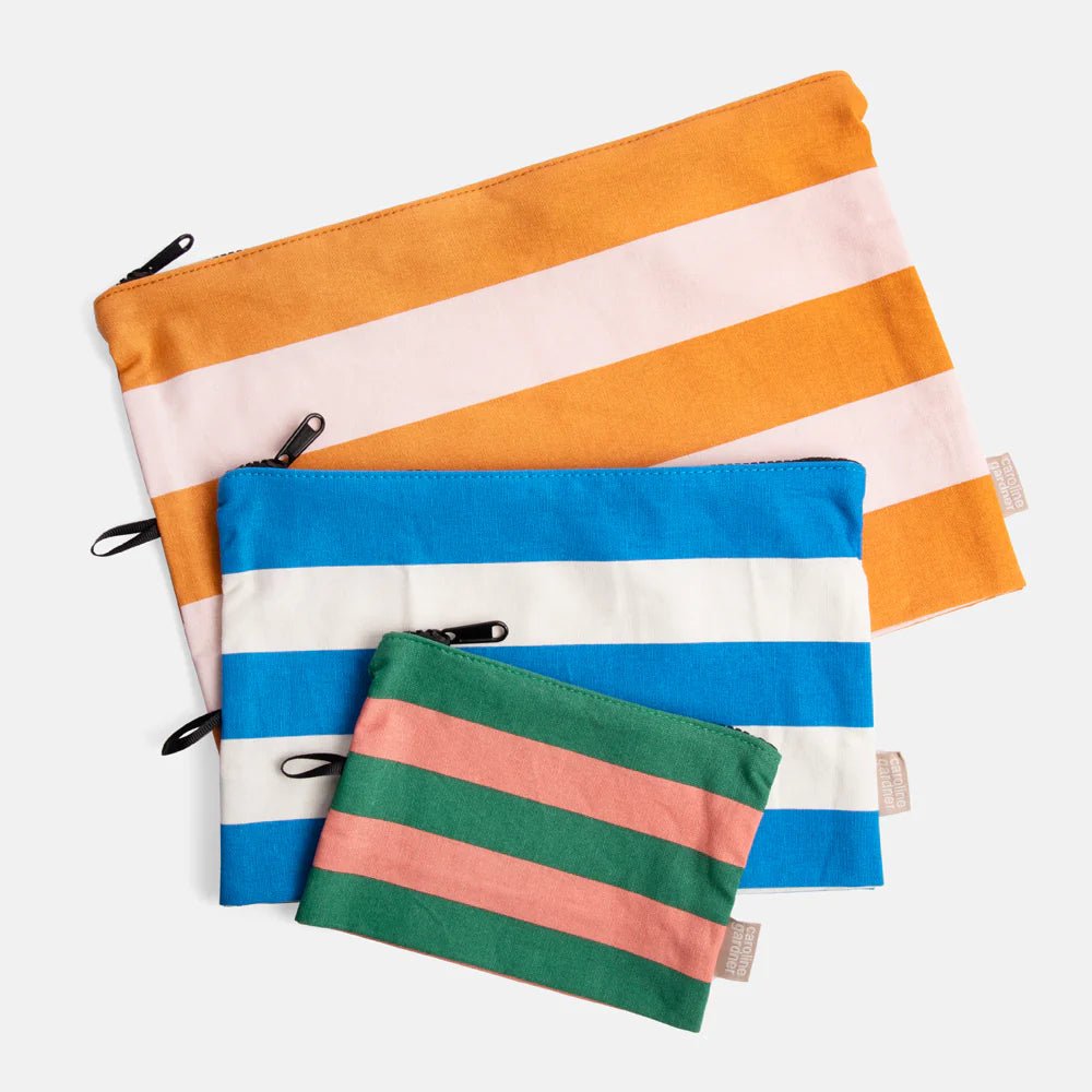 Caroline Gardner - Stripe Travel Pouch - The Flower Crate