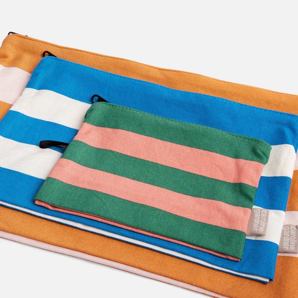 Caroline Gardner - Stripe Travel Pouch - The Flower Crate