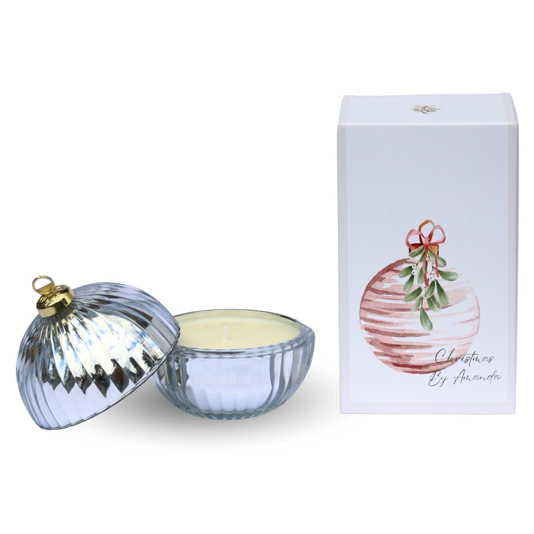 Christmas Bauble Candle - Lime, Basil &amp; Mandarin - The Flower Crate