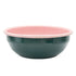 Dishy Enamelware Bowl - Dark Green & Pink - The Flower Crate