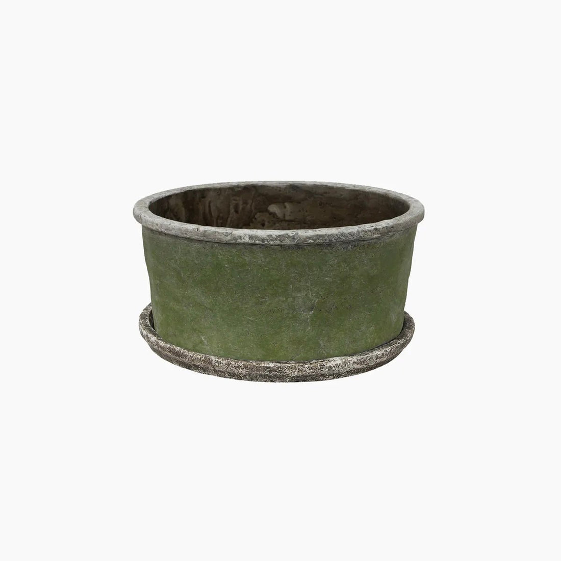 Evergreen Wide Plant Pot &amp; Saucer - The Flower Crate