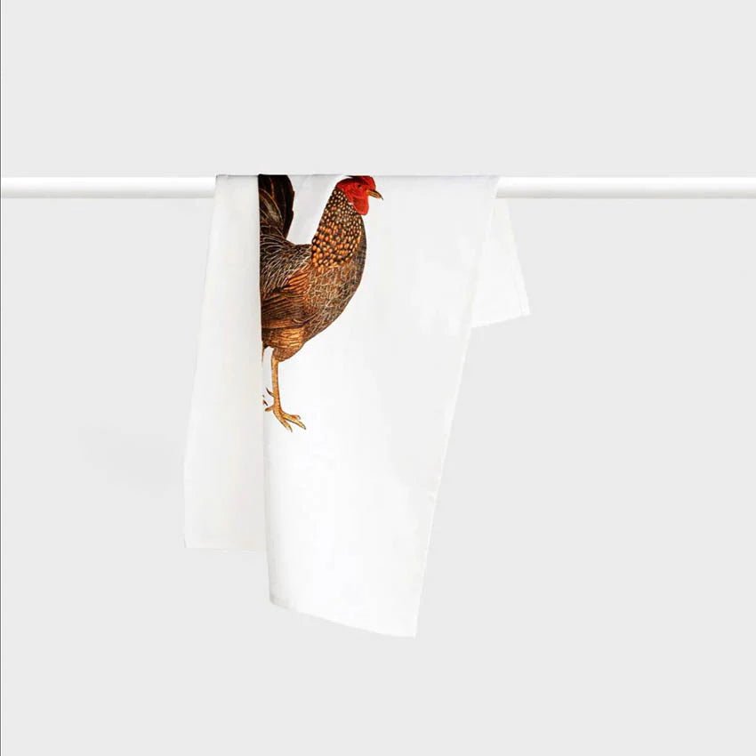 Father Rabbit Rooster Tea Towel - The Flower Crate