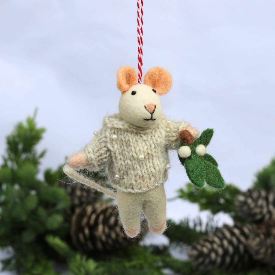 Felted Christmas Decoration - Mouse Mabel - The Flower Crate