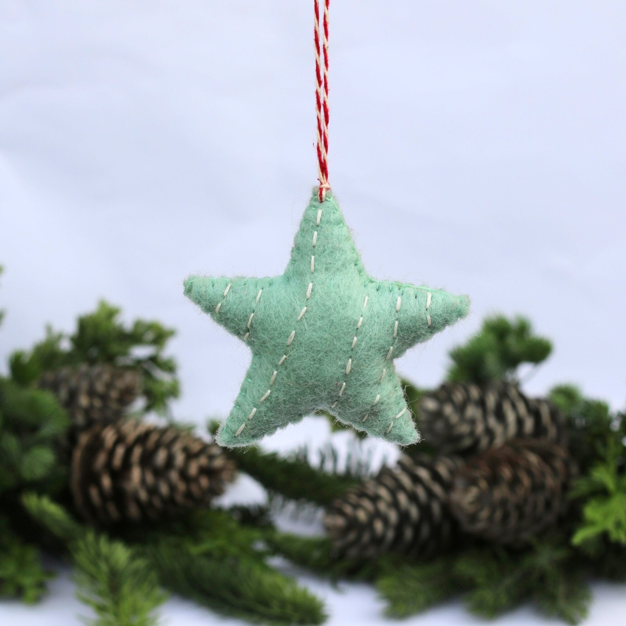 Felted Christmas Decoration - Star - The Flower Crate