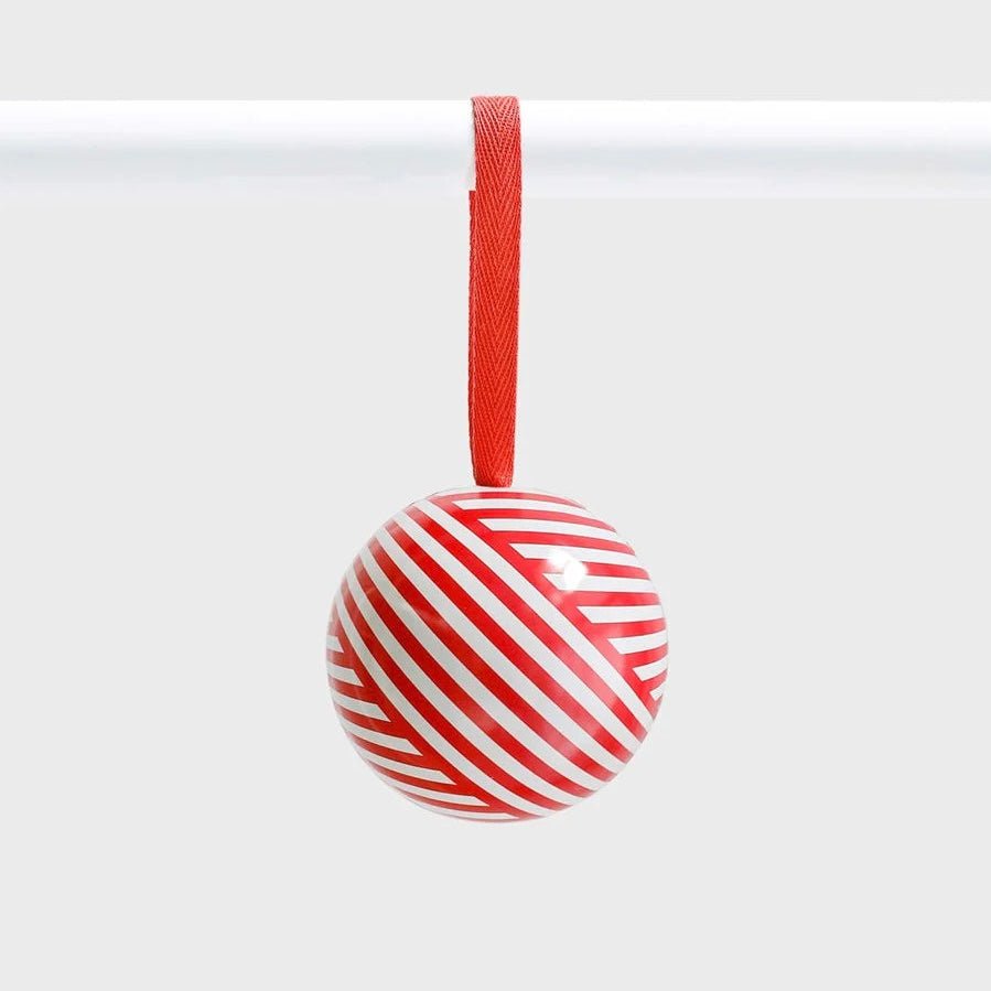 Fillable Tin Christmas Bauble - Ribbon - The Flower Crate