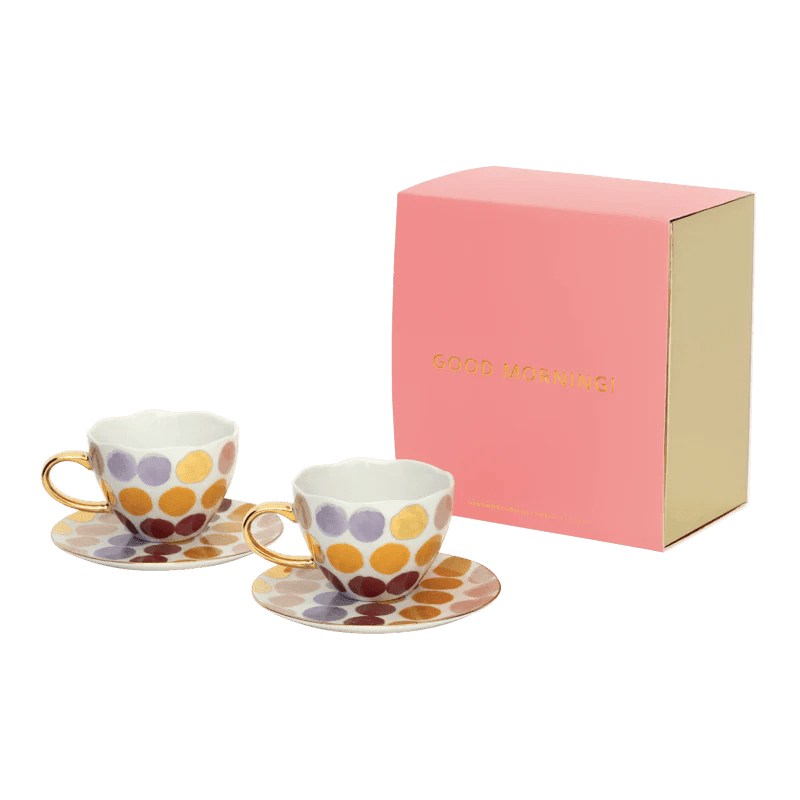 Good Morning Mug Gift Set - Joyful Dots - The Flower Crate