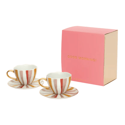 Good Morning Mug Gift Set - Joyful Stripes - The Flower Crate