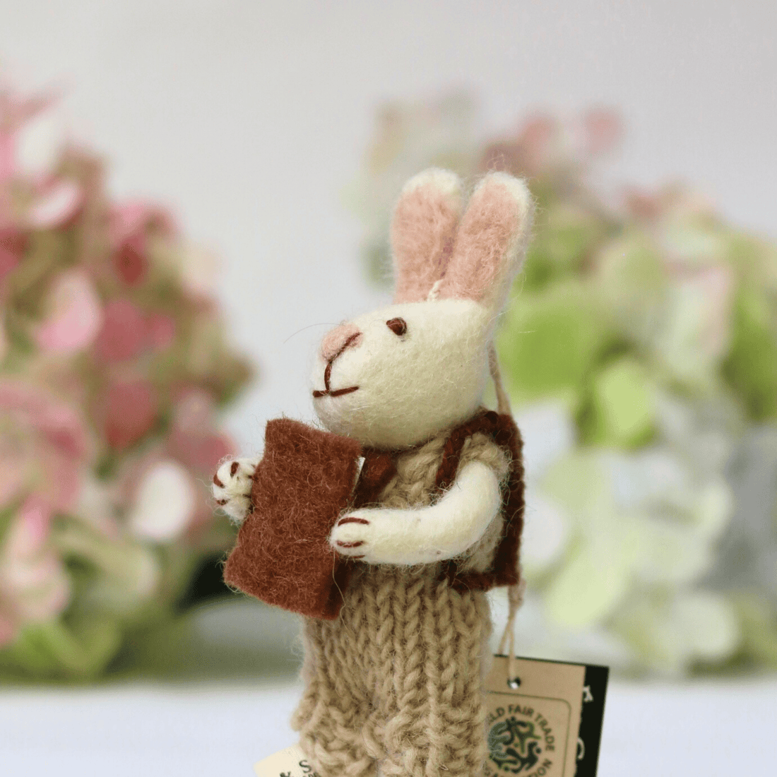 Gry &amp; Sif - White Bunny with Book - The Flower Crate