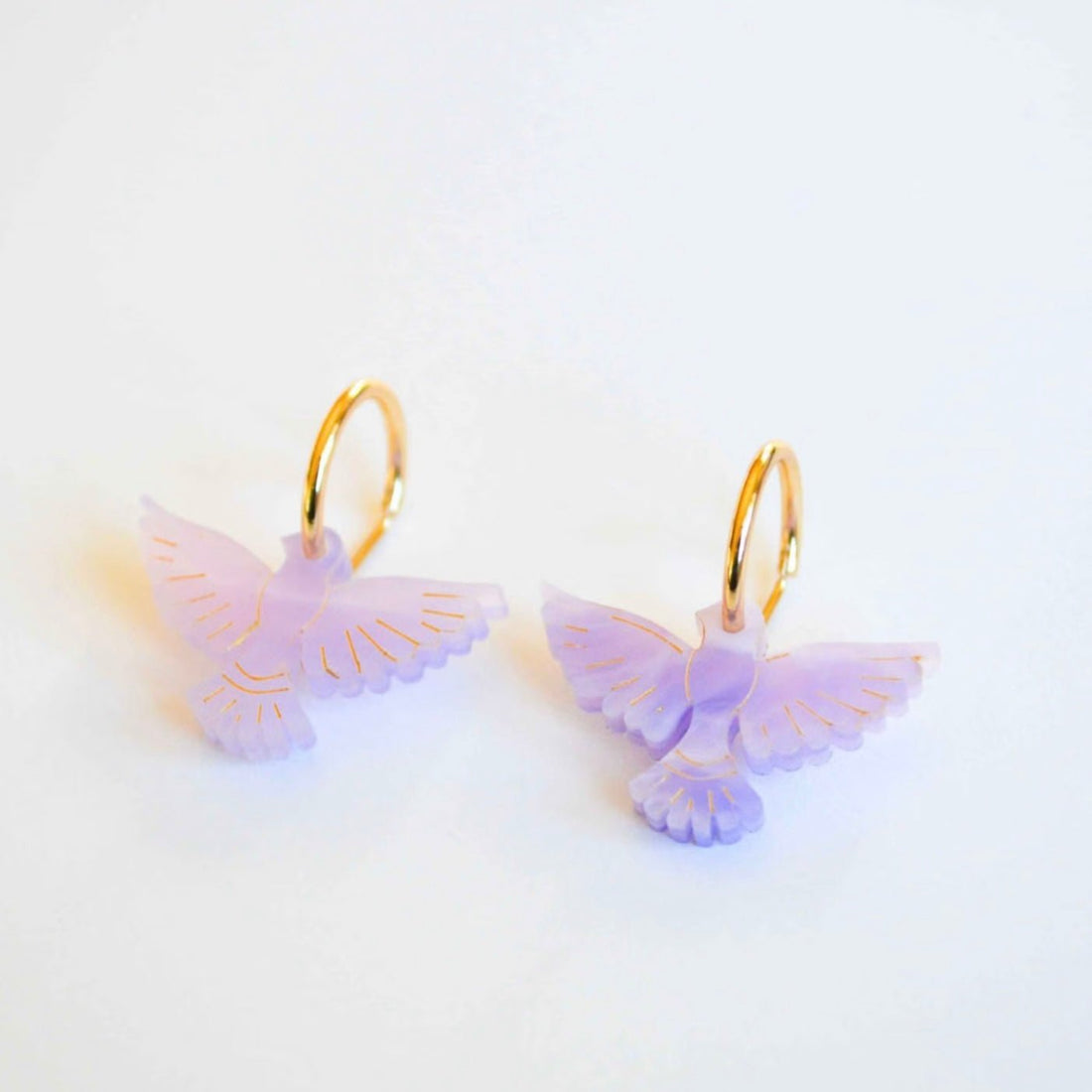 Hagen + Co - Lovebird Earrings, Lavender - The Flower Crate