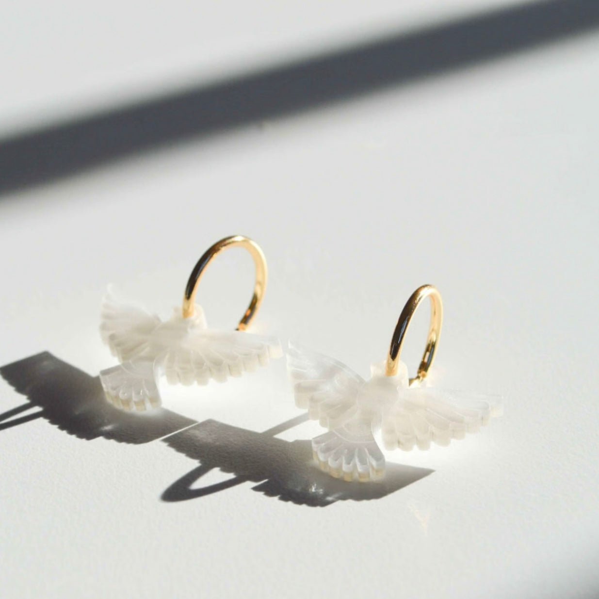 Hagen + Co - Lovebird Earrings, Pearl - The Flower Crate