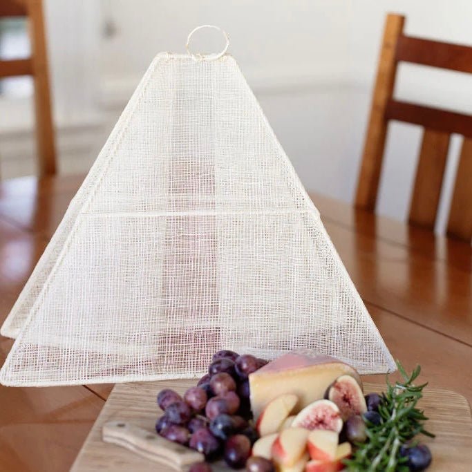 Handmade Collapsible Woven Food Tent, Cream - The Flower Crate