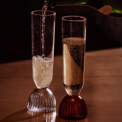 Kairos Champagne Flutes, Clear - Set of 2 - The Flower Crate