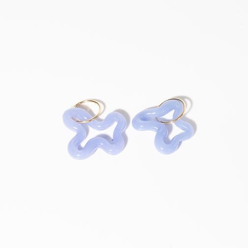 Lauren Hunt - Glass Squiggle Earrings, Soft Jade - The Flower Crate