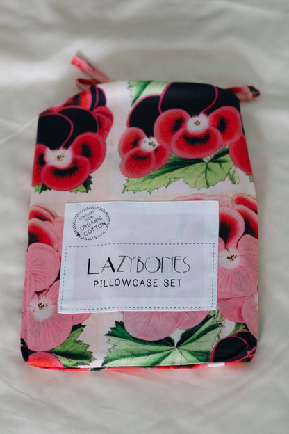 Lazybones - Organic Cotton Pillowcase Set, Blossomy - The Flower Crate