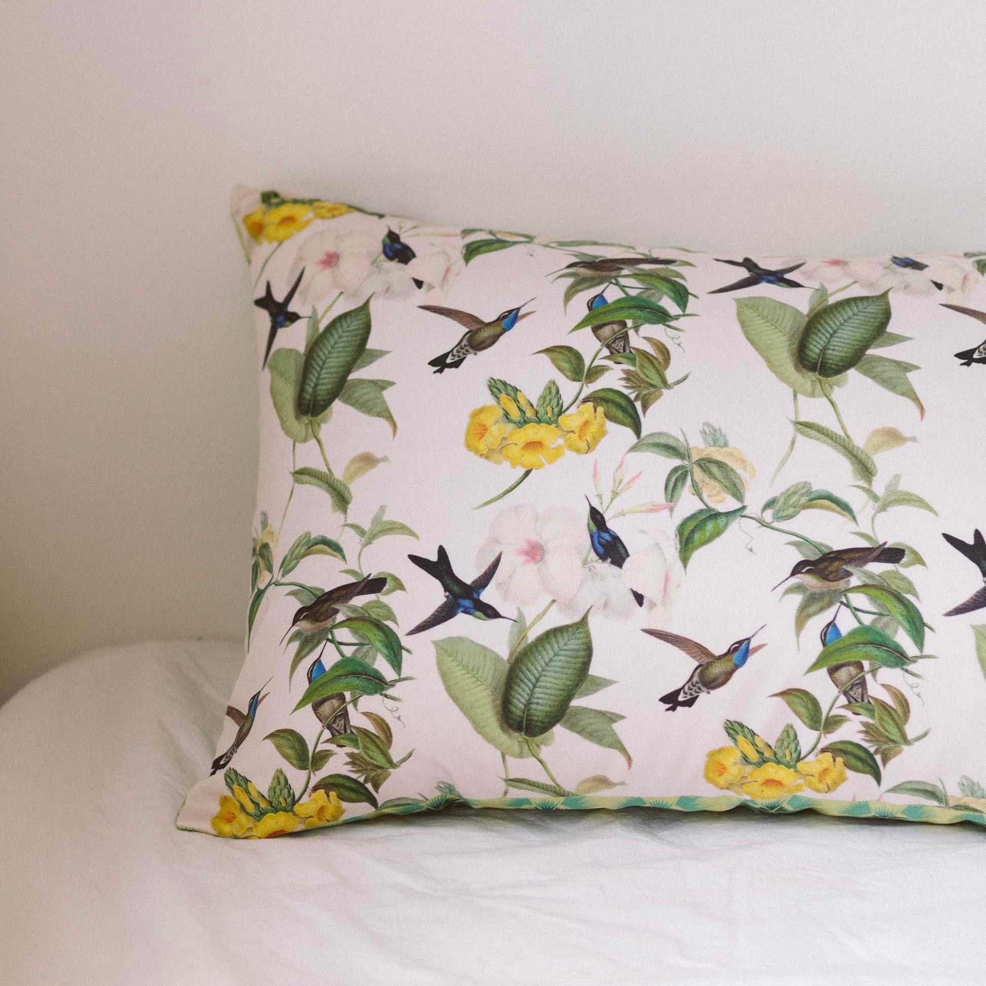 Lazybones - Organic Cotton Pillowcase Set, Hummingbird - The Flower Crate