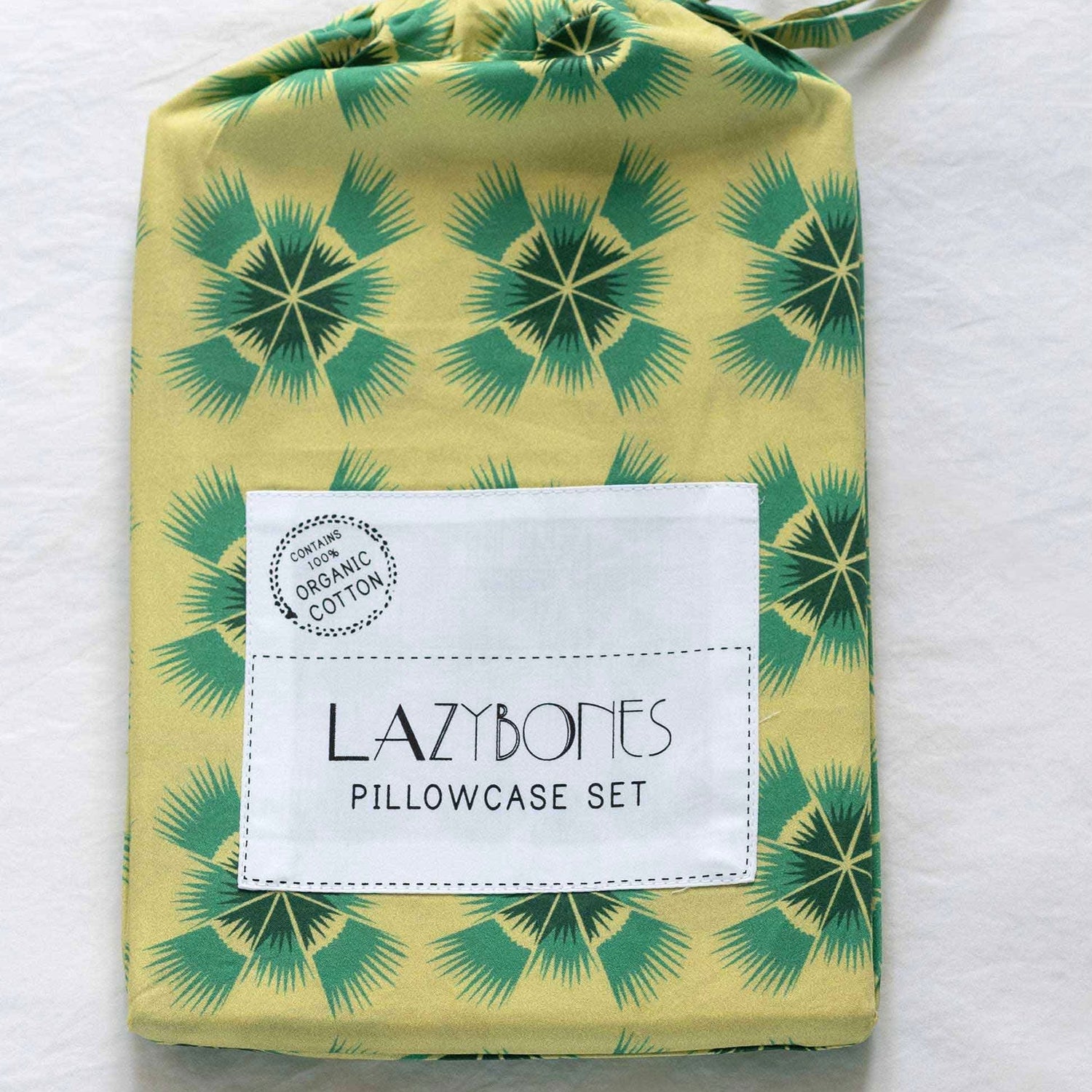 Lazybones - Organic Cotton Pillowcase Set, Hummingbird - The Flower Crate