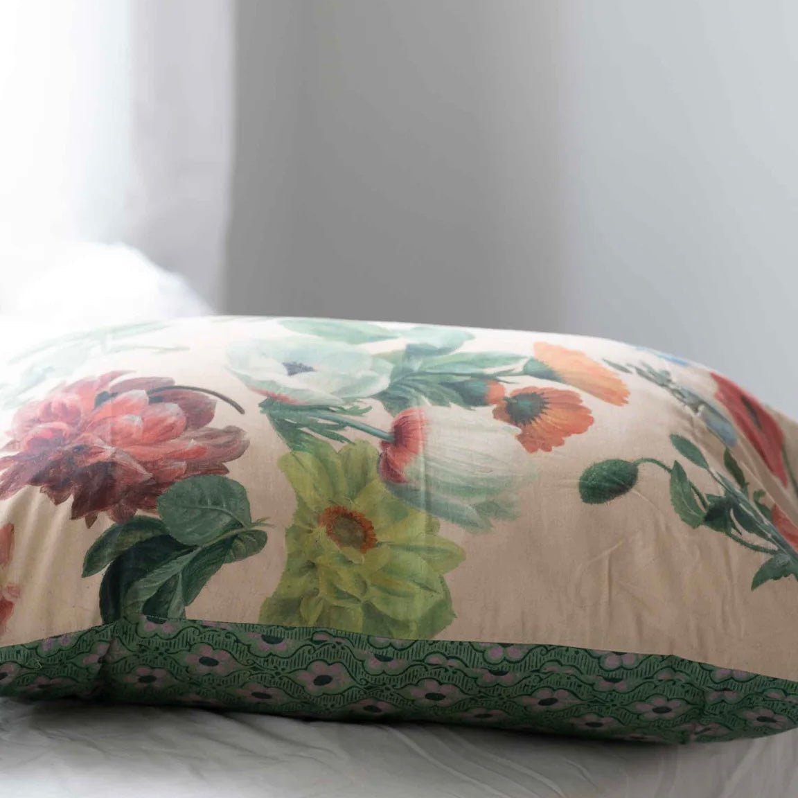 Lazybones - Organic Cotton Pillowcase Set, Summer Flowers - The Flower Crate