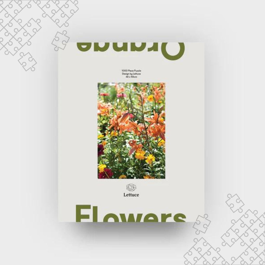 Lettuce - Orange Flowers Puzzle - The Flower Crate