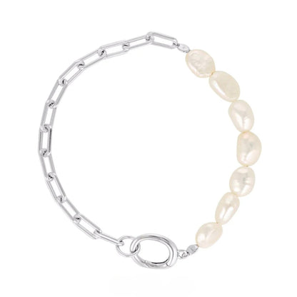 Linda Tahija - Paperclip Baroque Pearl Bracelet - The Flower Crate