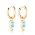 Linda Tahija - Raya Huggie Earrings, Blue Topaz - The Flower Crate