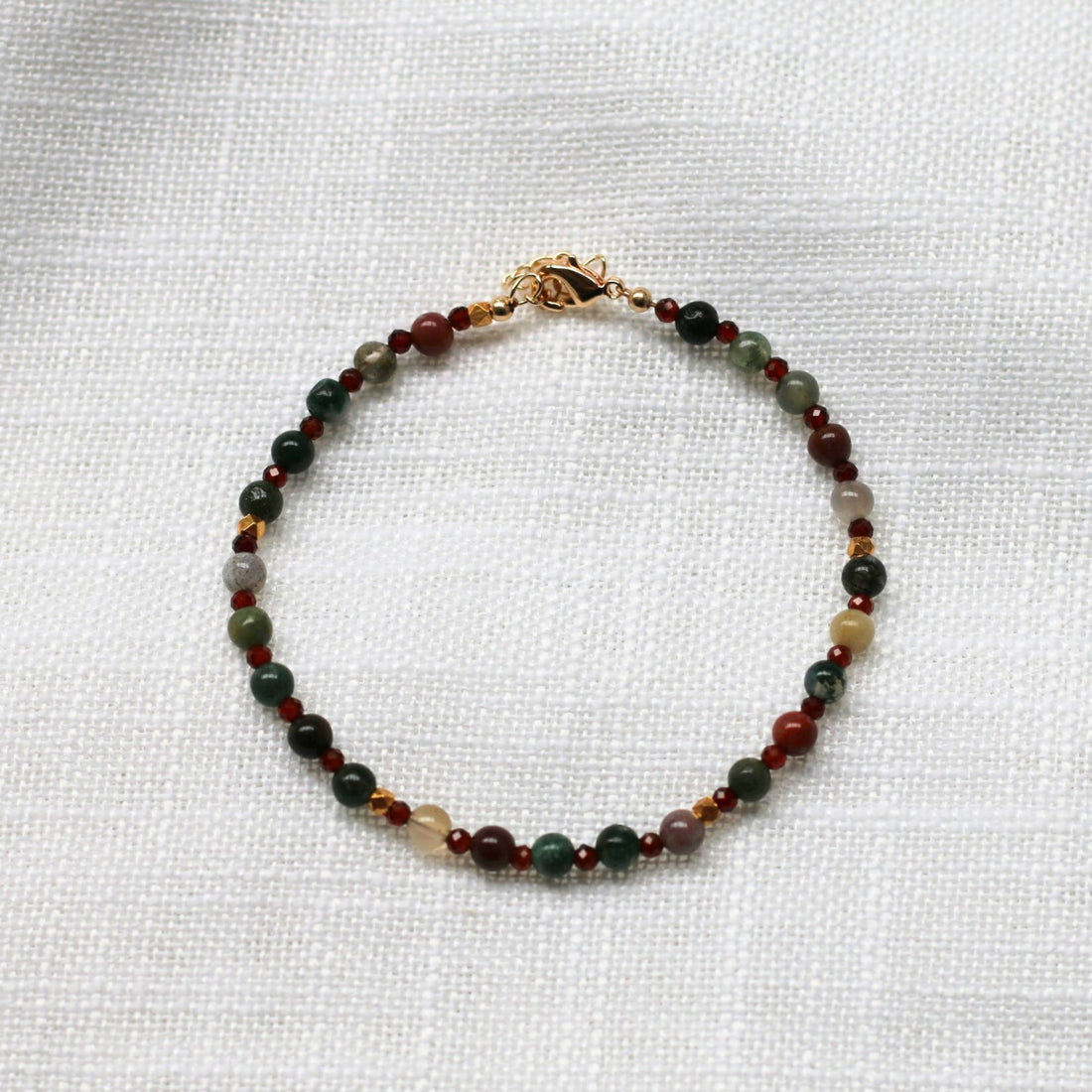 Musings From The Moon - Natural Gemstone Bracelet, Garnet - The Flower Crate