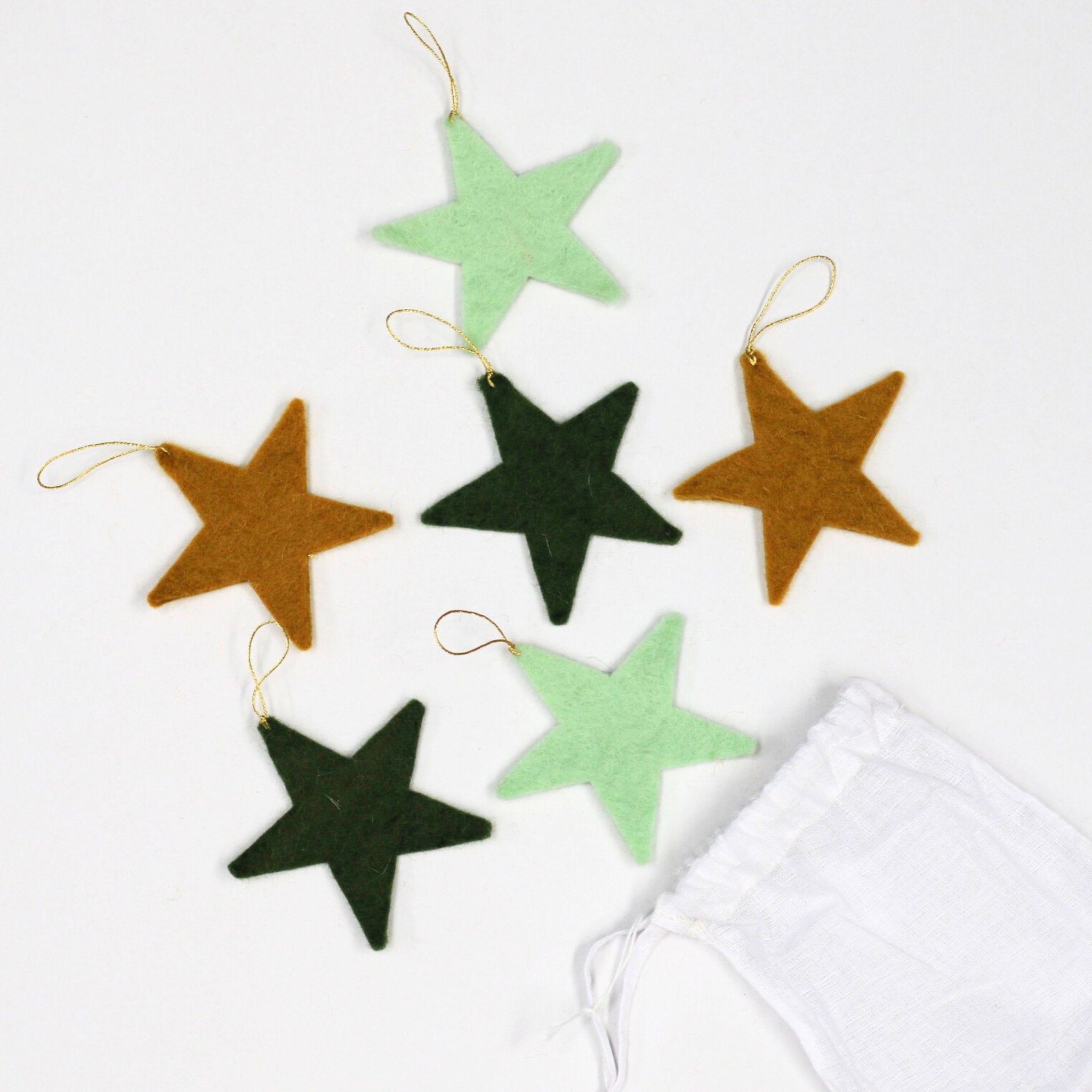 Muskhane - 6 Festive Hanging Stars, Harmony Mint - The Flower Crate