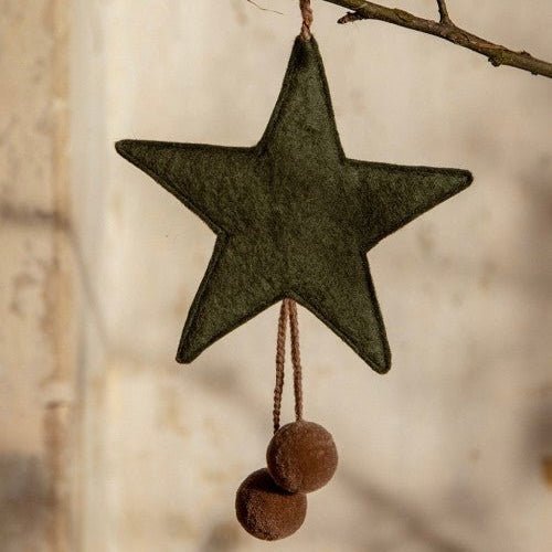 Muskhane - Hanging Star with Pompoms - The Flower Crate