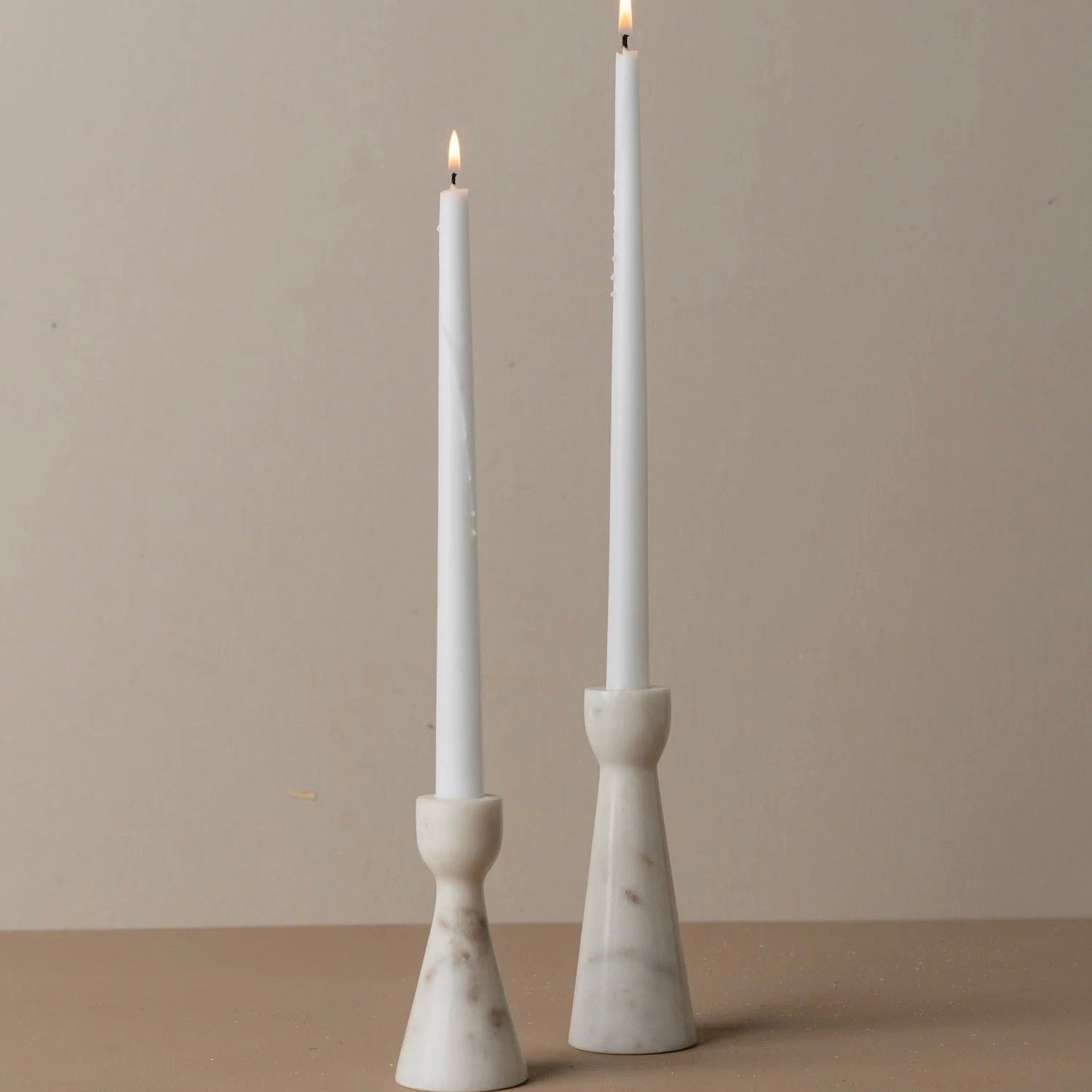 Muum Marble Candle Holders - Set of 2 - The Flower Crate