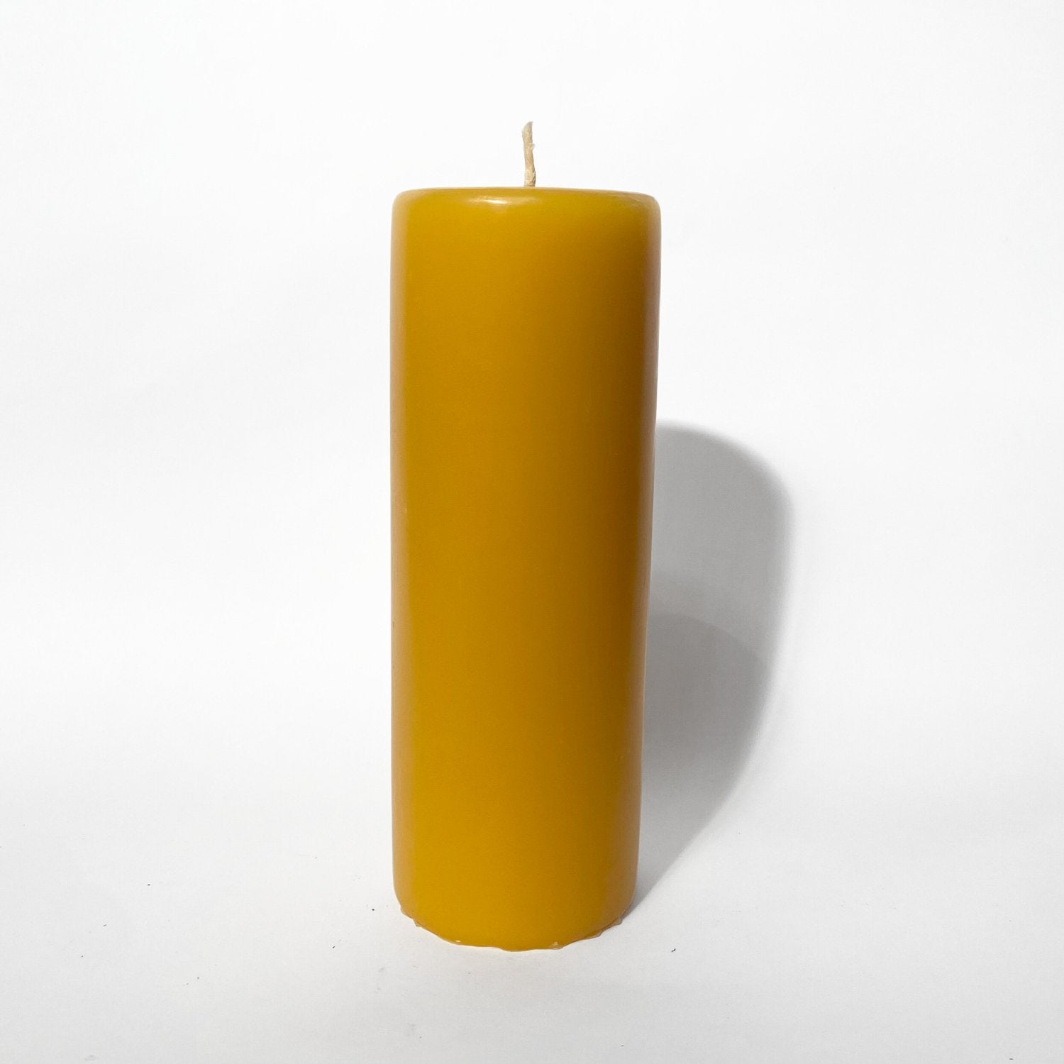 National Candles - Large Flat Pillar, Beeswax - The Flower Crate