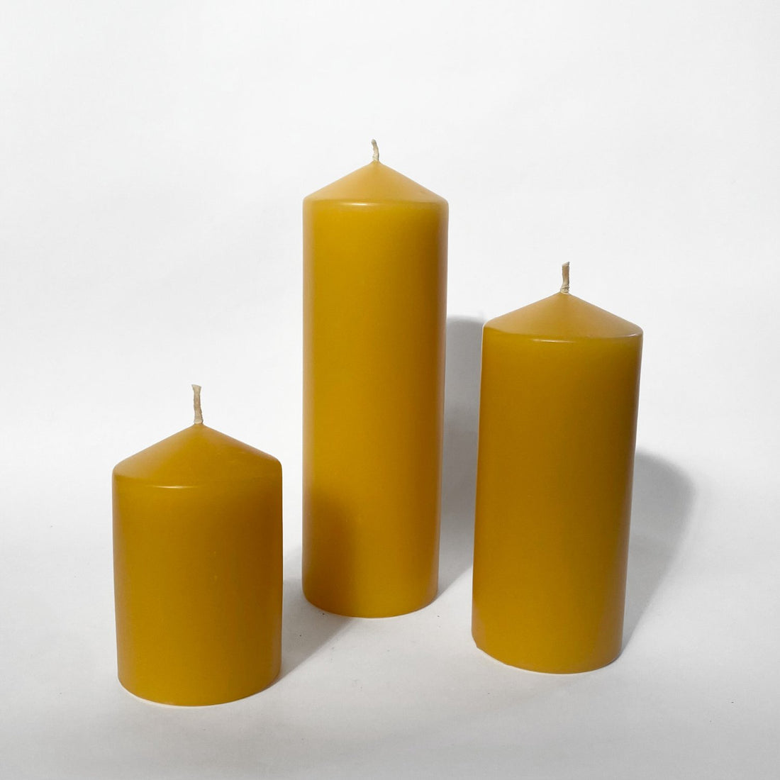 National Candles - Large Pillar, Beeswax - The Flower Crate