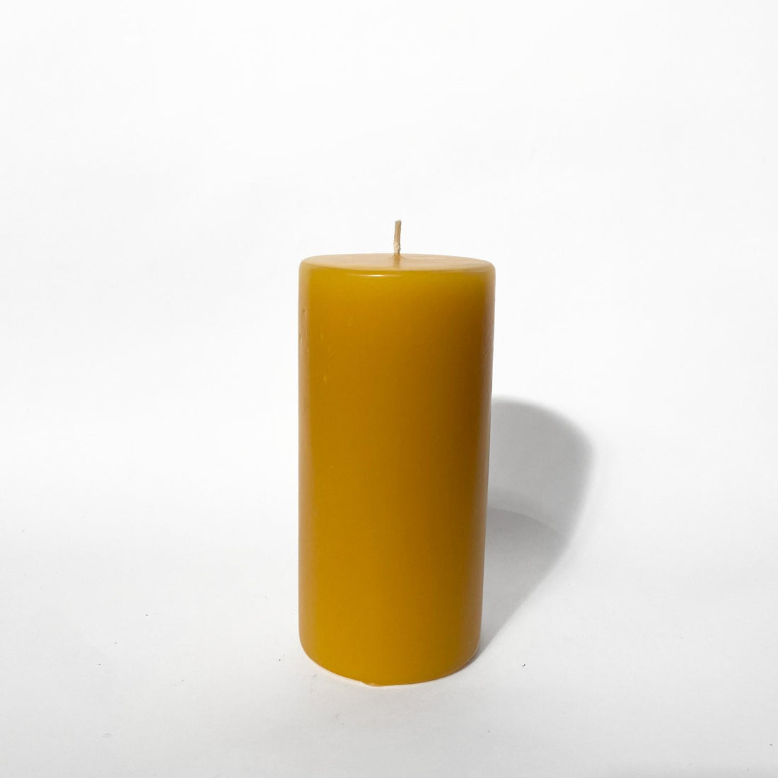 National Candles - Medium Flat Pillar, Beeswax - The Flower Crate